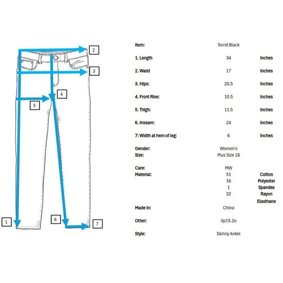 Torrid Plus Size Ankle Skinny Leg Womens 18 Black Stretch Distressed Frayed - Picture 8 of 8